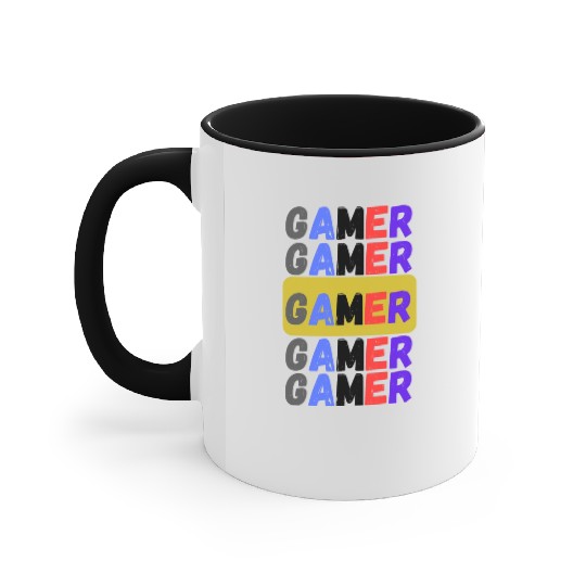 Distressed Retro Gamer Accent Mugs