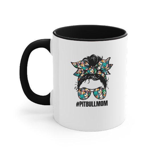 Pitbull Mom Funny Dog Pets Lover Design Accent Mugs