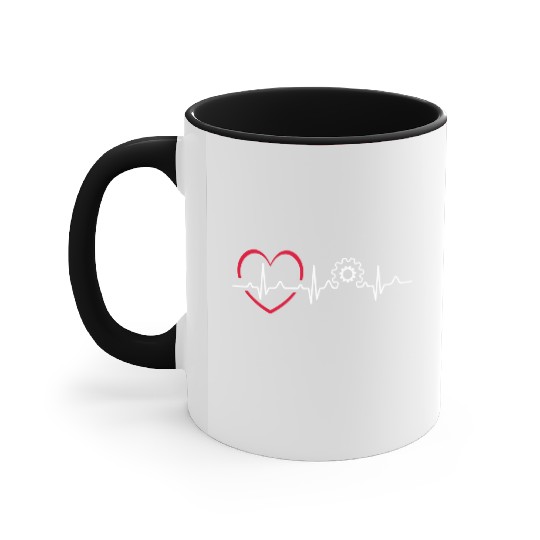 Mechanic Heartbeat Accent Mugs
