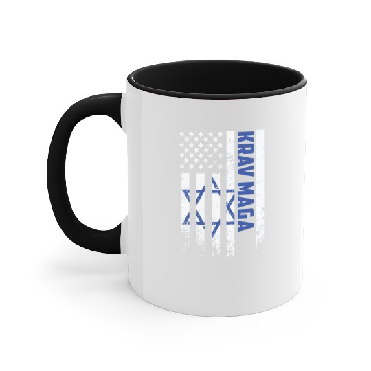 Krav Maga American USA Israel Flag Accent Mugs