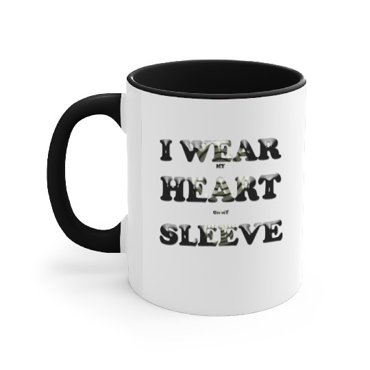 I wear my heart on my sleeve design Accent Mugs gift