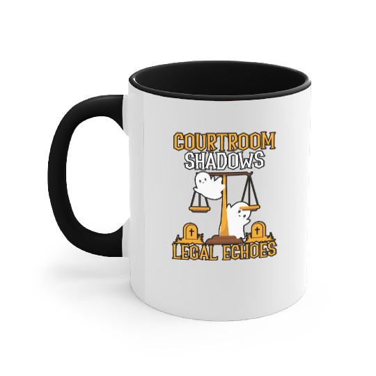Courtroom Shadows Legal Echoes Lawyer Halloween Accent Mugs