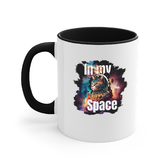 In my Mind Space Cat Astronaut Animal Pets Lover Accent Mugs