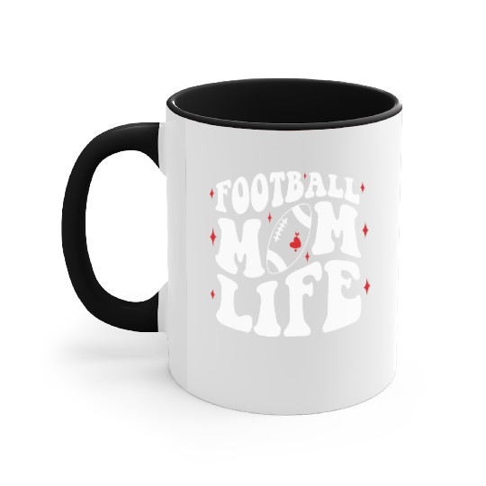 Livin That Football Mom Life Game Day Cheer Mom Accent Mugs