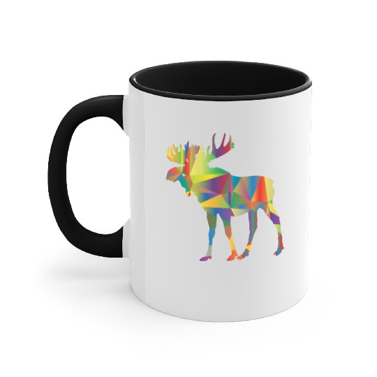 Moose Art Colorful Elk Canada Alaska Hunting Deer Accent Mugs