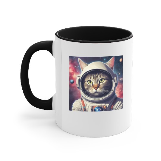 space cat Accent Mugs