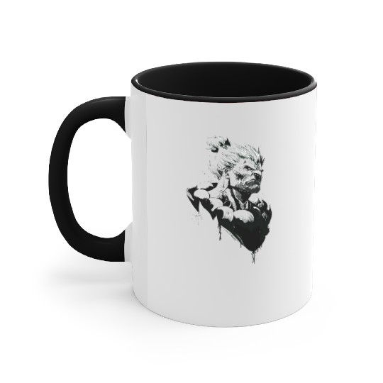 Monochrome Street Fighter: Akuma's Knightly FanAr Accent Mugs