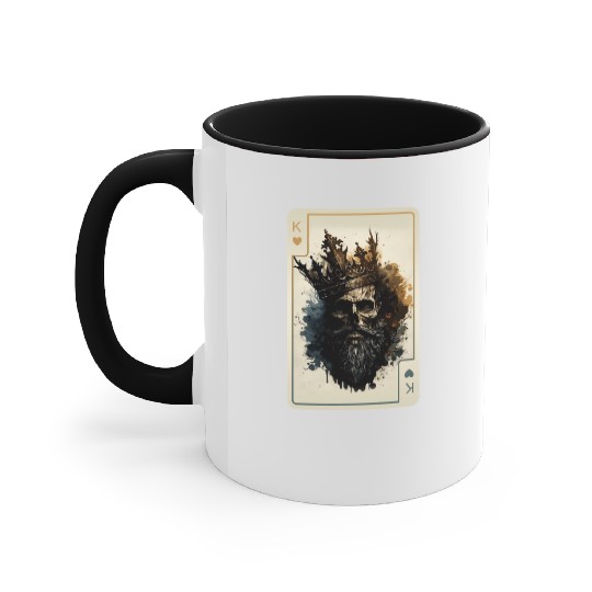 King of Hearts Creepy Card Game Poker Accent Mugs