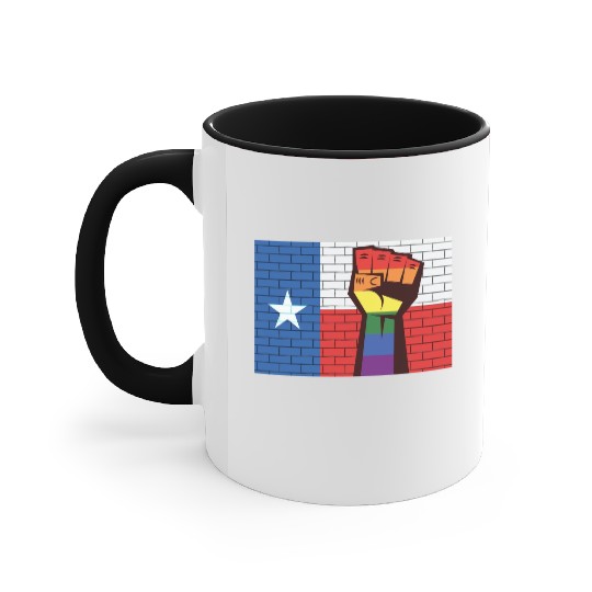 Texas Pride Fist Design for proud LGBT+ Texan Accent Mugs