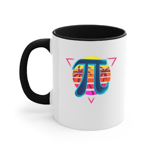 Funny Pi Day Vintage Nerd Geek Pie 3.14 Sunset Accent Mugs