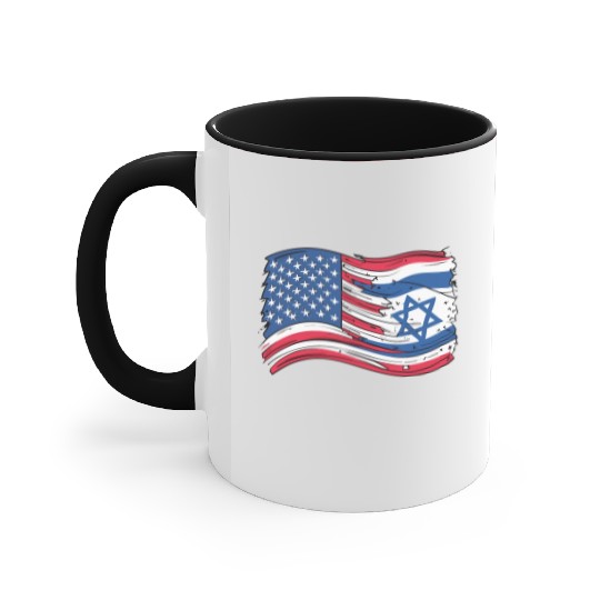 USA Israel flag! We stand with Israel! Accent Mugs