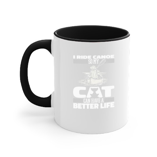 Canoe Canoeing Canoeist Cat Accent Mugs