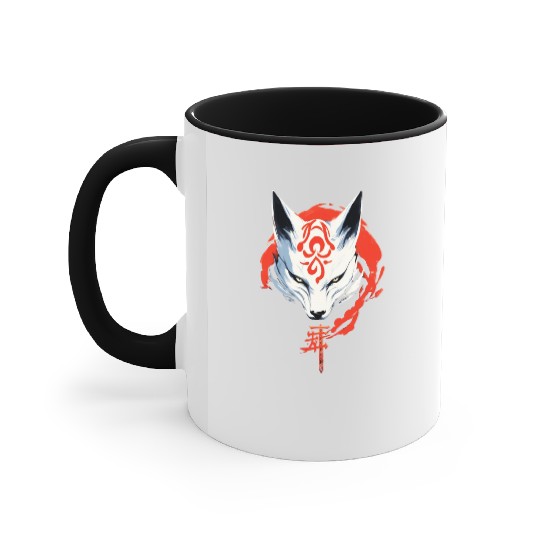 Kumiho Samurai Fox Maske Kitsune Japan Anime Accent Mugs