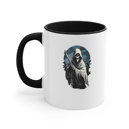 Spooky Halloween Grim Reaper Accent Mugs