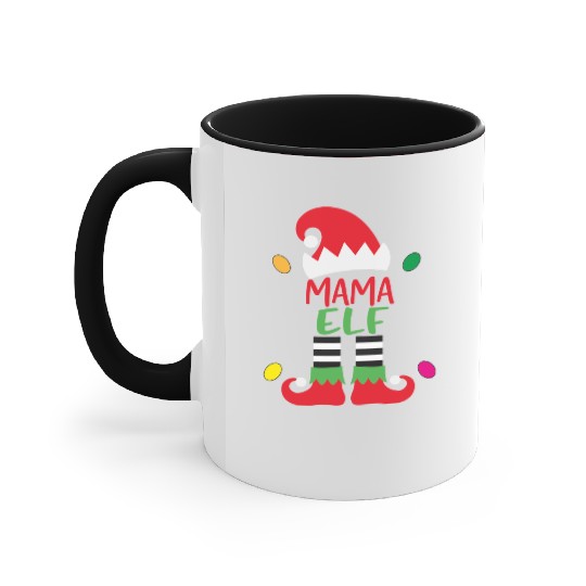 Merry Christmas mama elf Accent Mugs