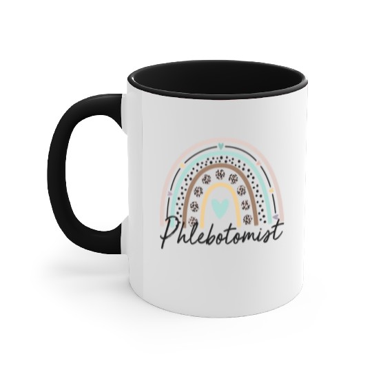 Phlebotomist Life Rainbow Leopard Print Face Accent Mugs