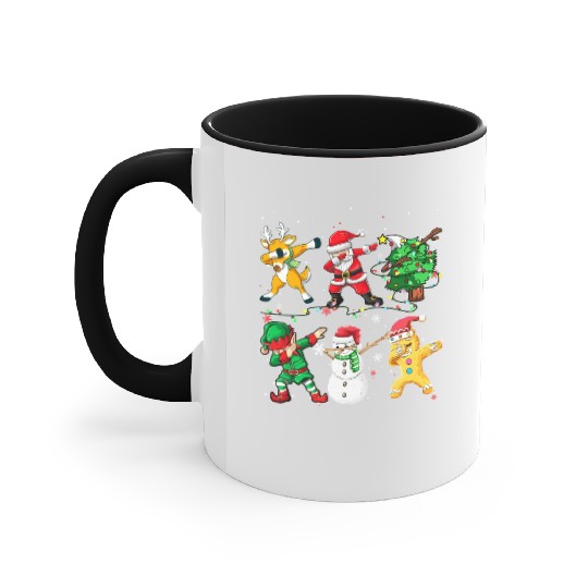 Dabbing Santa Elf Friends Christmas Boys Girls Men Accent Mugs