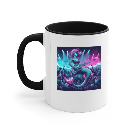rock and roll under the sea Accent Mugs