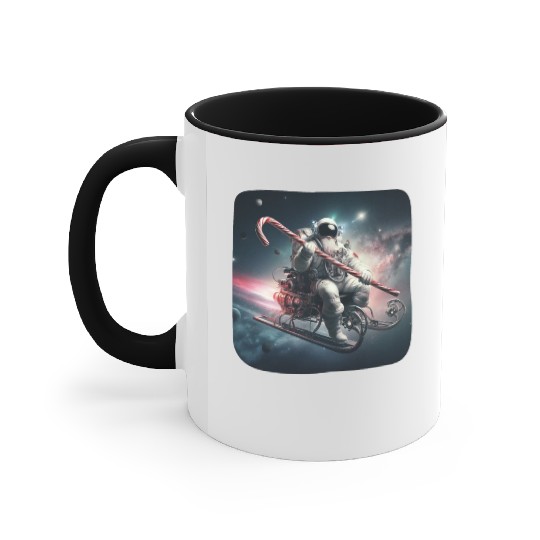 Future Santa Claus in Space Accent Mugs