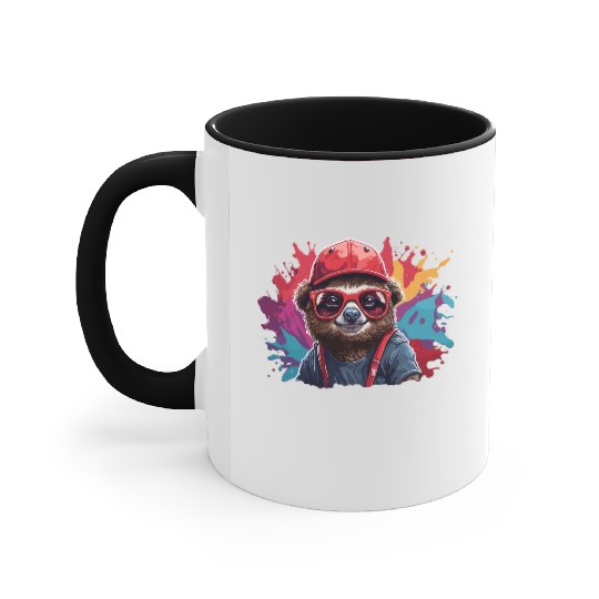 raccoon animal art I cool cute raccoon Accent Mugs