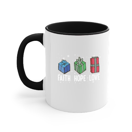 Faith Hope Love Religious Family Christmas Accent Mugs