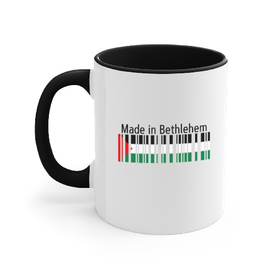 Made in Bethlehem Barcode Palestine Flag for Pales Accent Mugs
