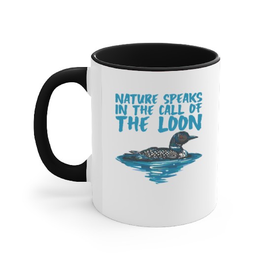 Nature Speaks In The Call Of The Loon 2 Accent Mugs