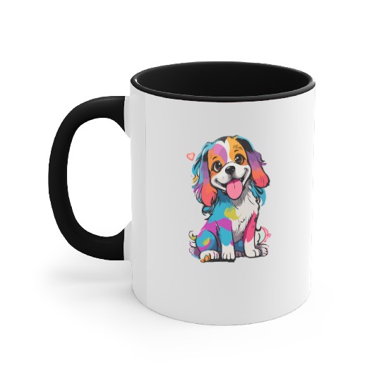 Colorful Cute Dog for Dog Lovers Accent Mugs