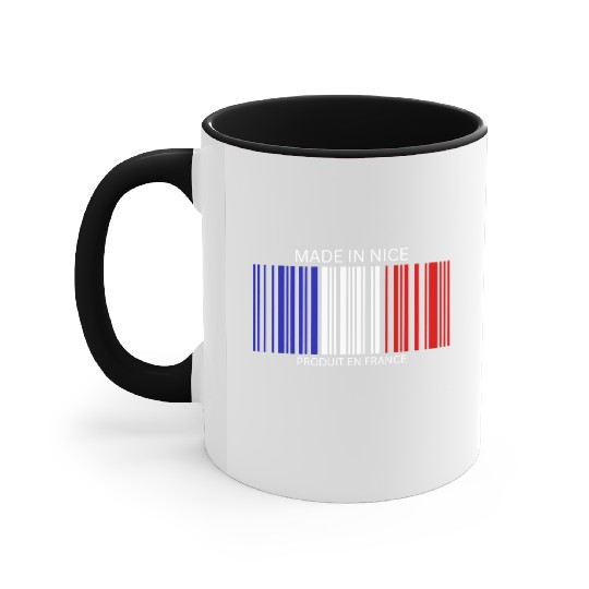 Nice Barcode France Flag for French People Accent Mugs