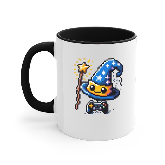 Gamer Wizard 8-Bit Hat with Controller Wand Accent Mugs