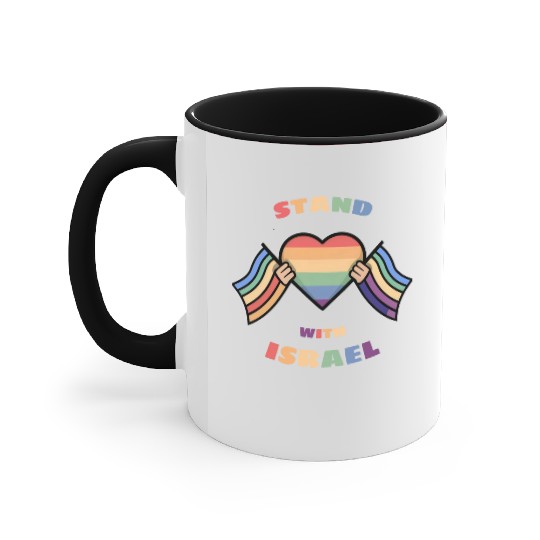 LGBTQ community STANDS WITH ISRAEL Accent Mugs