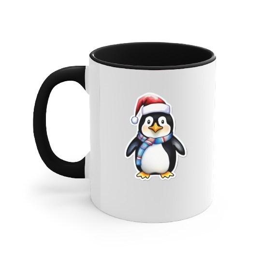 Christmas penguin Accent Mugs