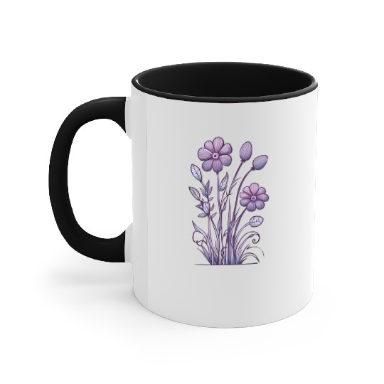 Lavender Majesty: A Tapestry of Orchids and Lilacs Accent Mugs