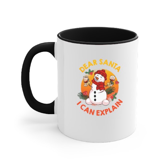 Schneemann Dear Santa I can Explain Funny Accent Mugs