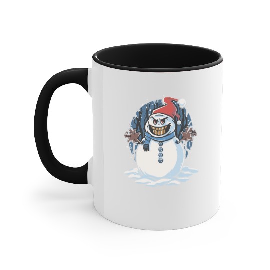 frosty snowman creepy Accent Mugs