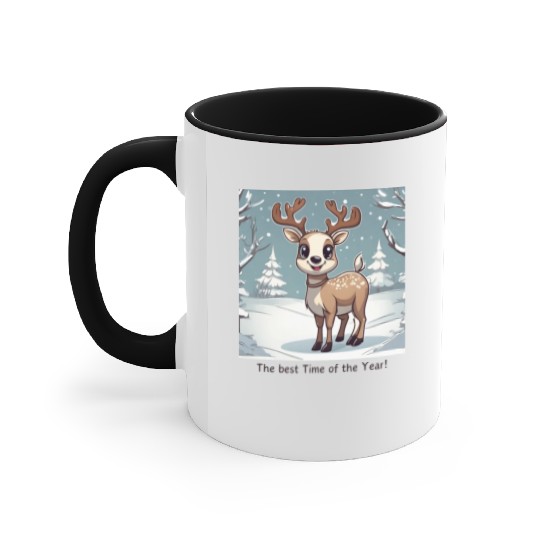 The best Time of the Year - Reindeer Accent Mugs