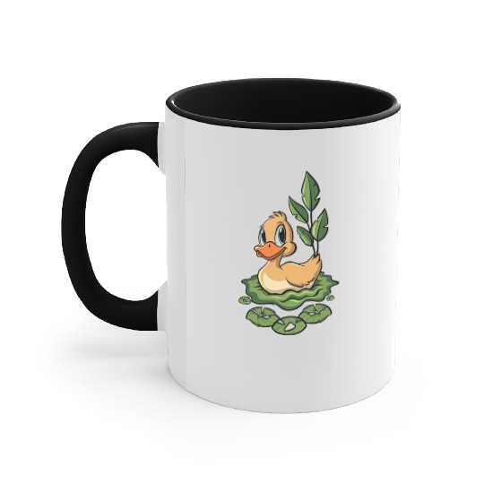 cute duck swimming in a swamp Accent Mugs