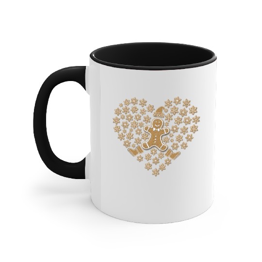 Gingerbread Heart, Funny Ginger Bread Lover Accent Mugs