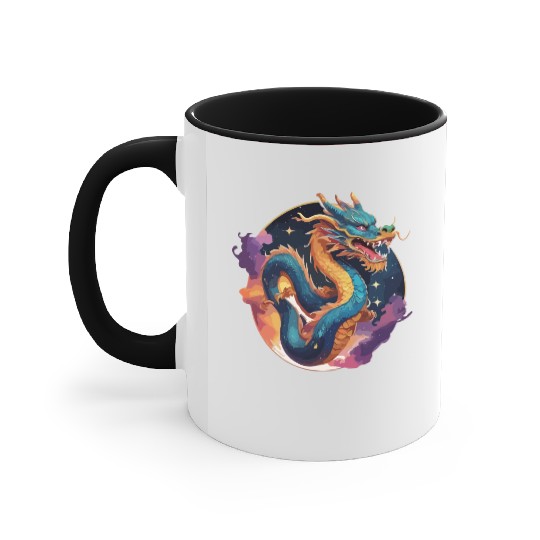 traditional Chinese dragon Accent Mugs