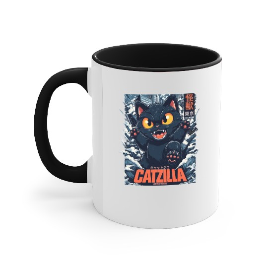 Kaiju Catzilla in Japan Tokyo Accent Mugs