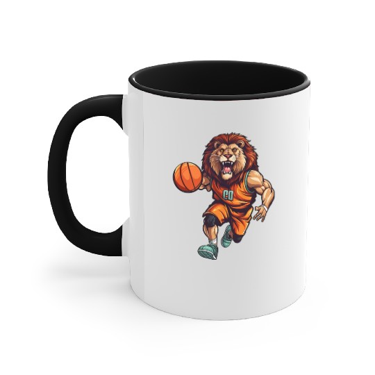 Basketball lion Accent Mugs
