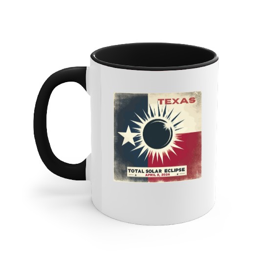 Texas Total solar eclipse 2024 Accent Mugs