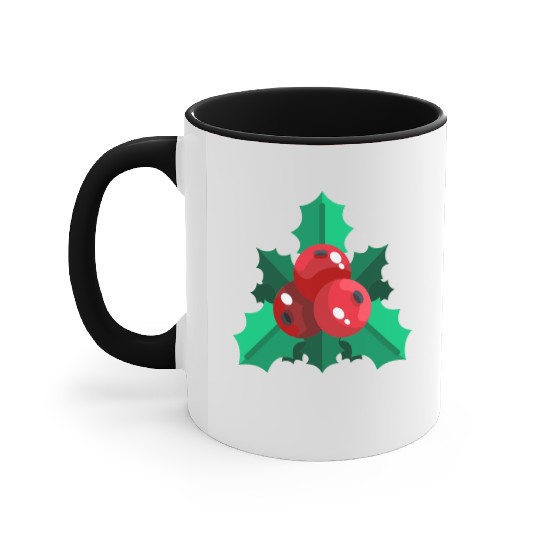 mistletoe christmas Accent Mugs