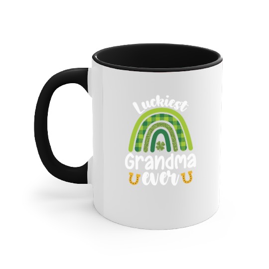 Luckiest Grandma Ever Family St Patrick's Day Accent Mugs