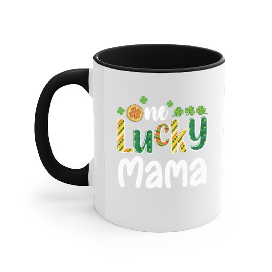 One Lucky Mama Matching Family St Patrick's Day Accent Mugs