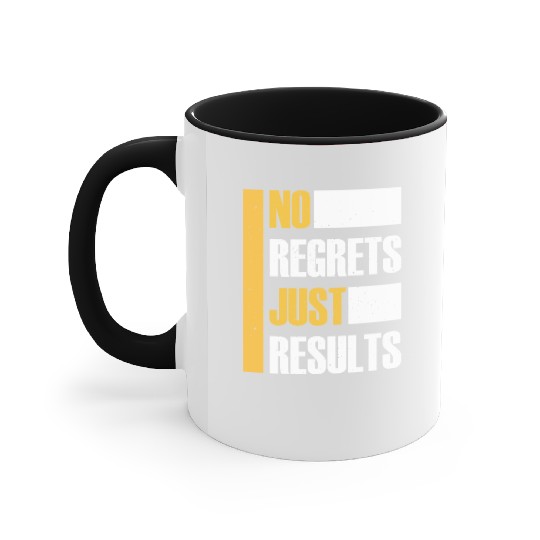 No Regrets Just Results distress grunge typography Accent Mugs