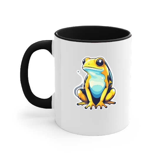 Golden Poison Frog Illustration Accent Mugs