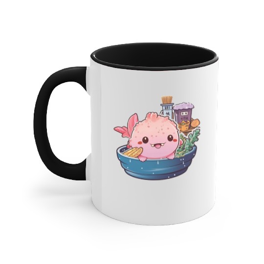 Axolotl Ramen Anime Kawaii Japanese Noodles Girls Accent Mugs