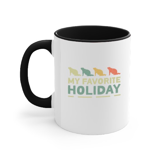 My Favorite Holiday Groundhog Day Accent Mugs
