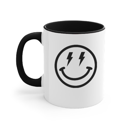 Fun face with zeus eyes Accent Mugs